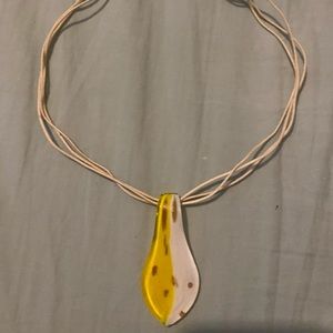 Necklace with glass charm